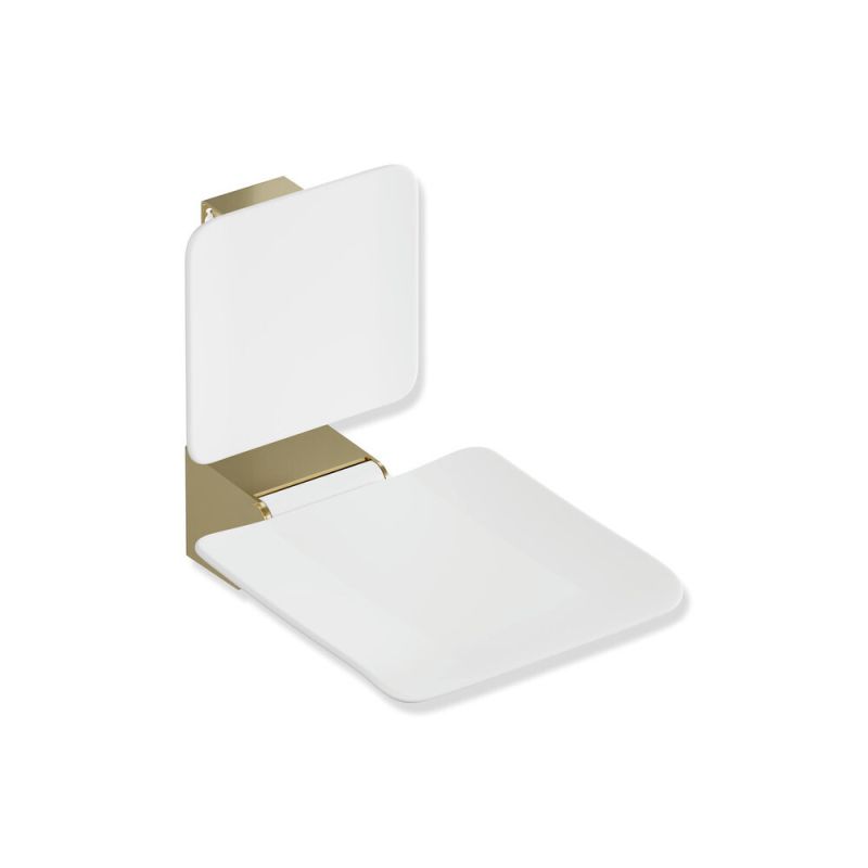 HEWI Metallics British Standard  Hinged Shower Seat - Brushed Brass